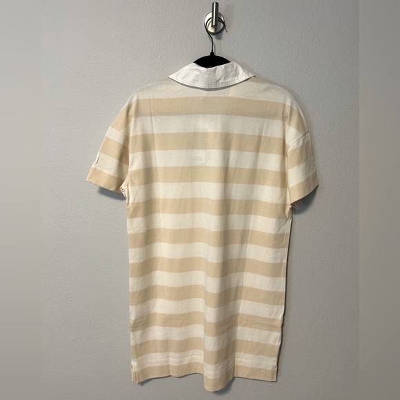 EVERLANE The Organic Cotton Polo Dress Tan and White Beige Size Small NWT - Picture 6 of 7